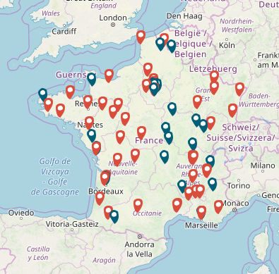 Carte des membres et relais